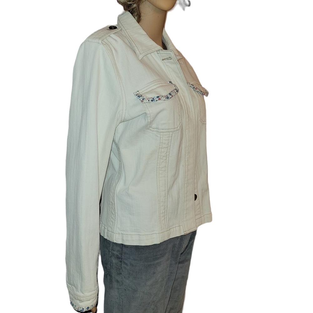 Tommy Jeans White Denim Jacket Size Large - Picture 5 of 11